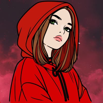 a realistic girl in a hoodie