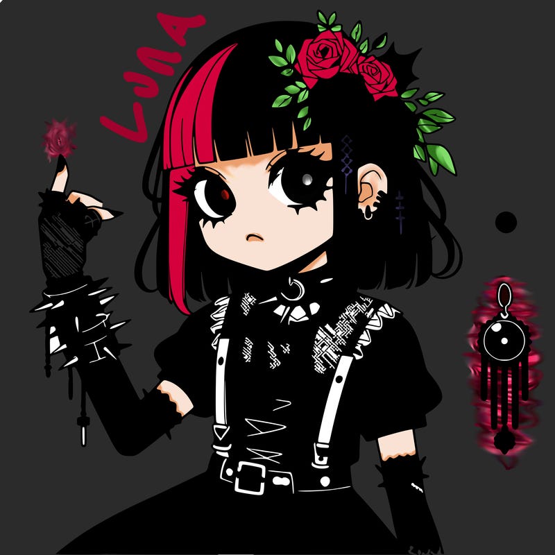 goth anime girl