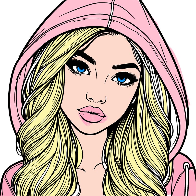 realistic beautiful girl with a hood on