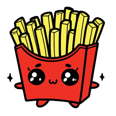 a cute. french fries