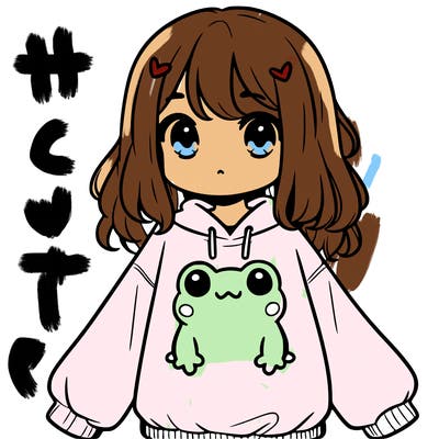 girl wearing frogging sweatshirt