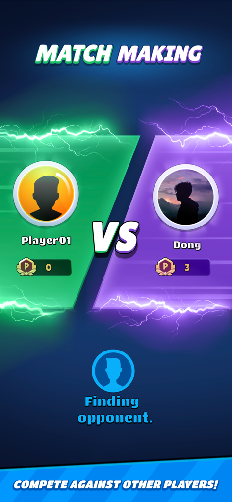 Football Clash - Mobile Soccer - Football Clash matchmaking screen showing two players ready to compete in a 1v1 soccer match