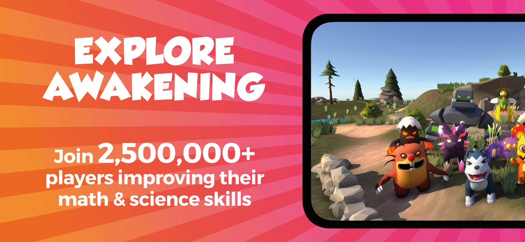 Awakening – Fun Math Games - Personnages de Bestioles divers dans le monde 3D du jeu de maths et sciences Awakening