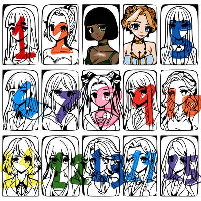 girls that look diffrent anime