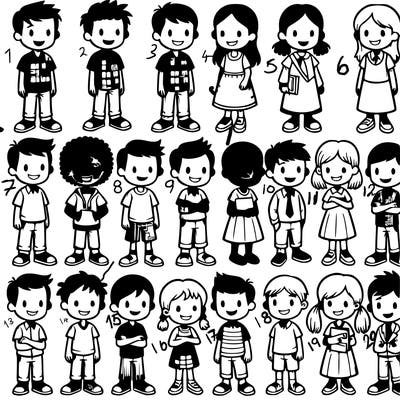 groups of girls and boys