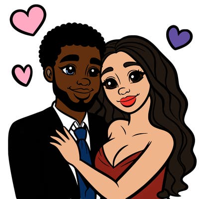 black man and white women in love realistic
