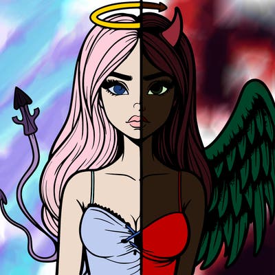 devil vs angel realistic girl