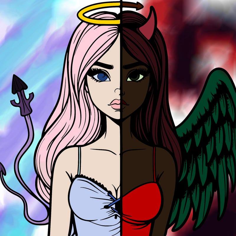 devil vs angel realistic girl