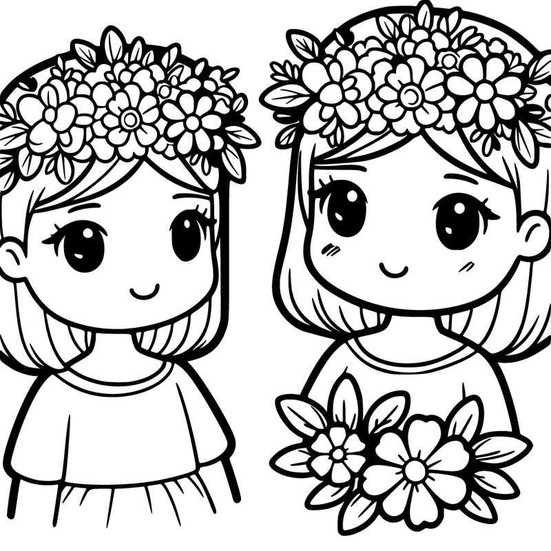girl with flowers crown