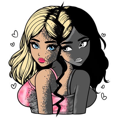 realistic girl split