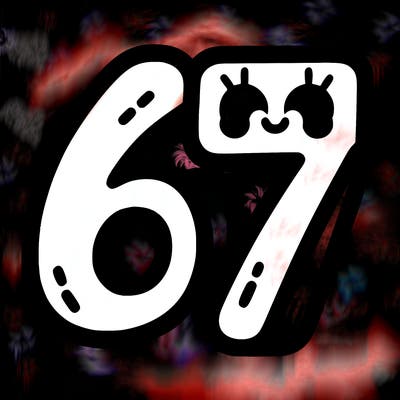 the numbers 67