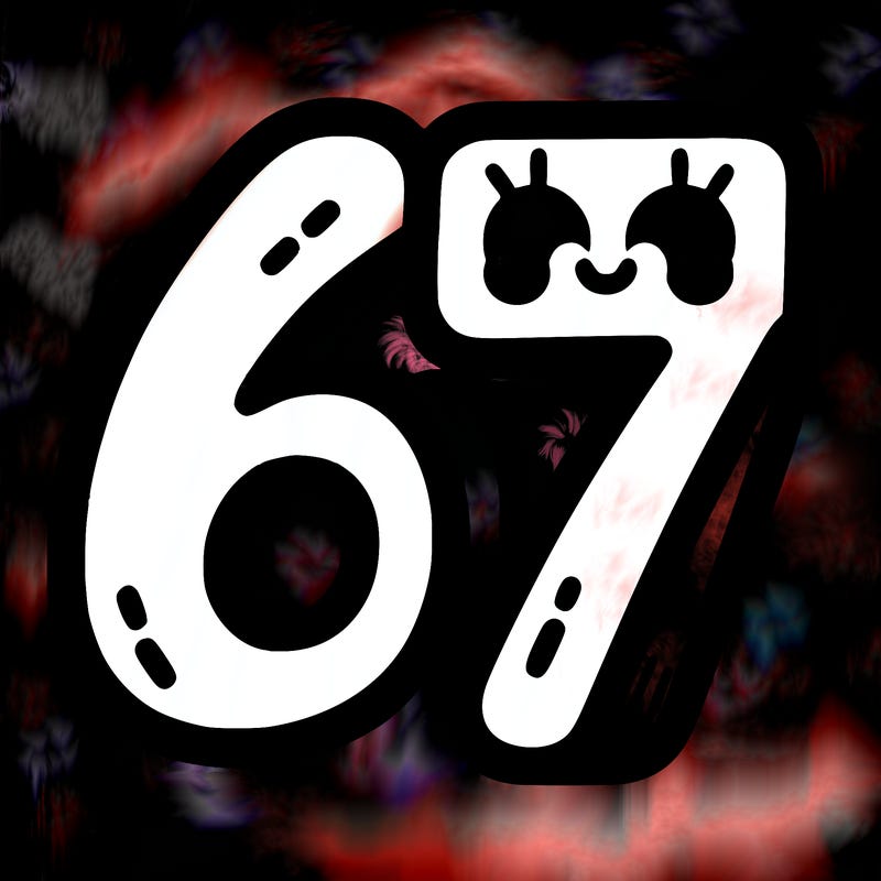 the numbers 67