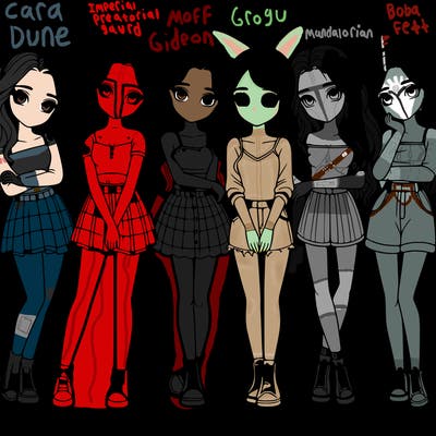 a group of girls realistic