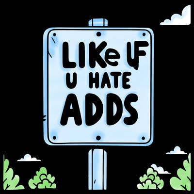 sign that says like if u hate adds