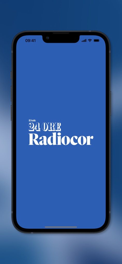 24 Ore Radiocor - 24 Ore Radiocor app splash screen featuring the logo on a solid blue background