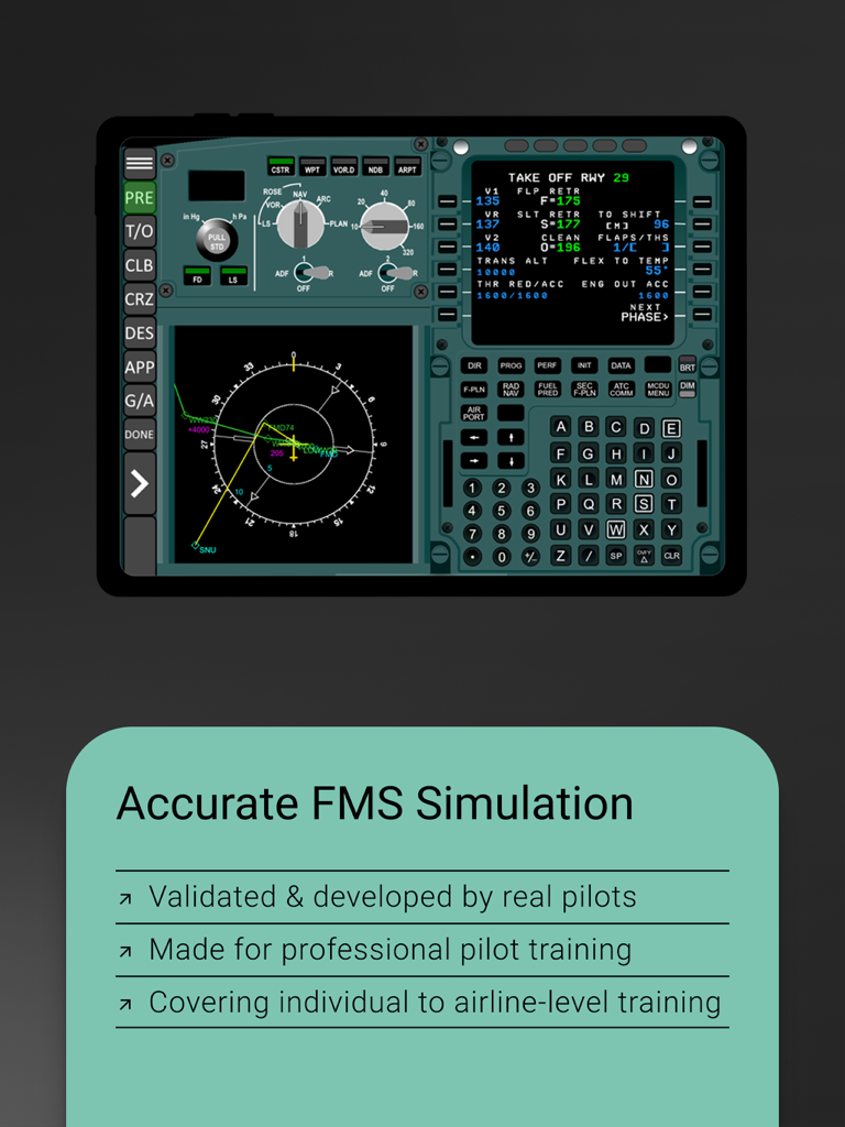 Airbus A330 Flight Management System trainer simulation for professional pilots