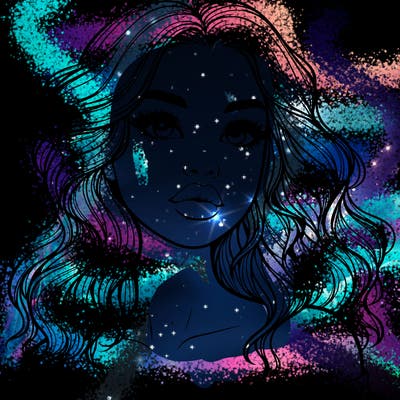 realistic girl with wavy hair and lips