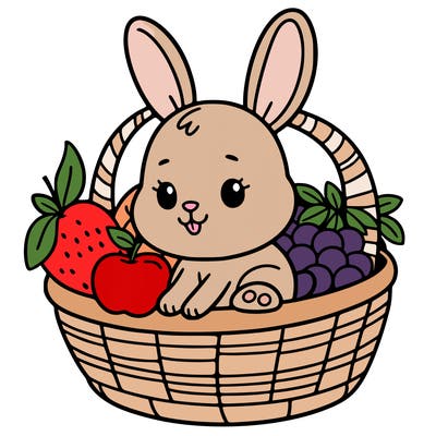 bunny in a fruit basket