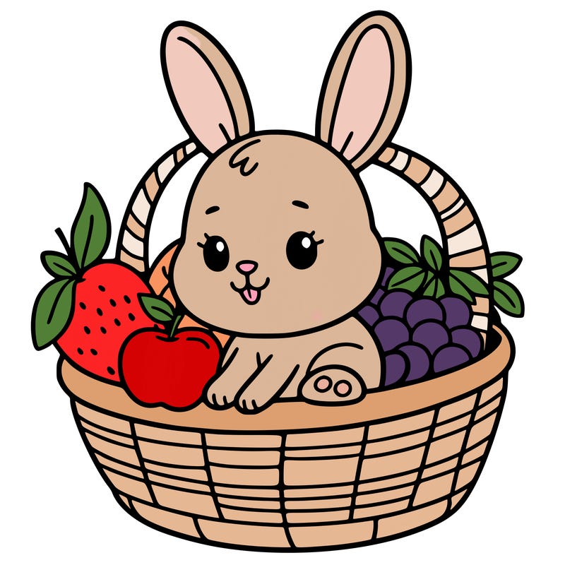 bunny in a fruit basket