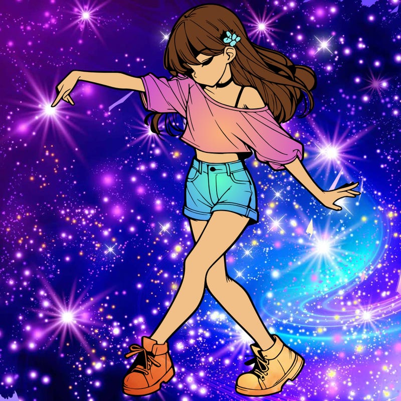 realistic girl danceing