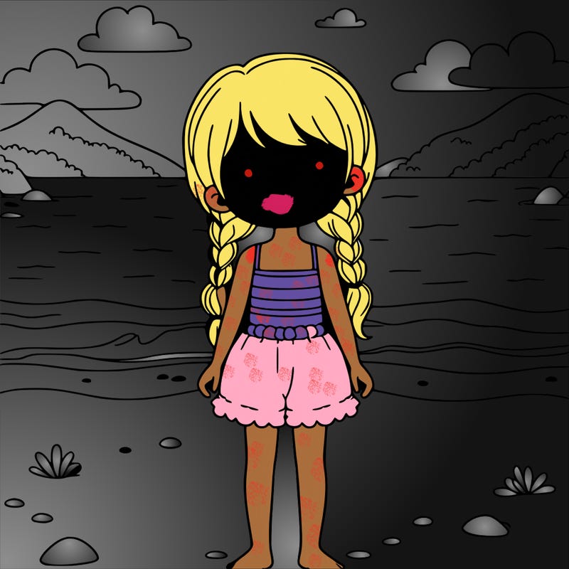 girl standing on beach