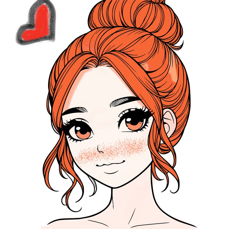 realistic pretty girl with hair in bun
