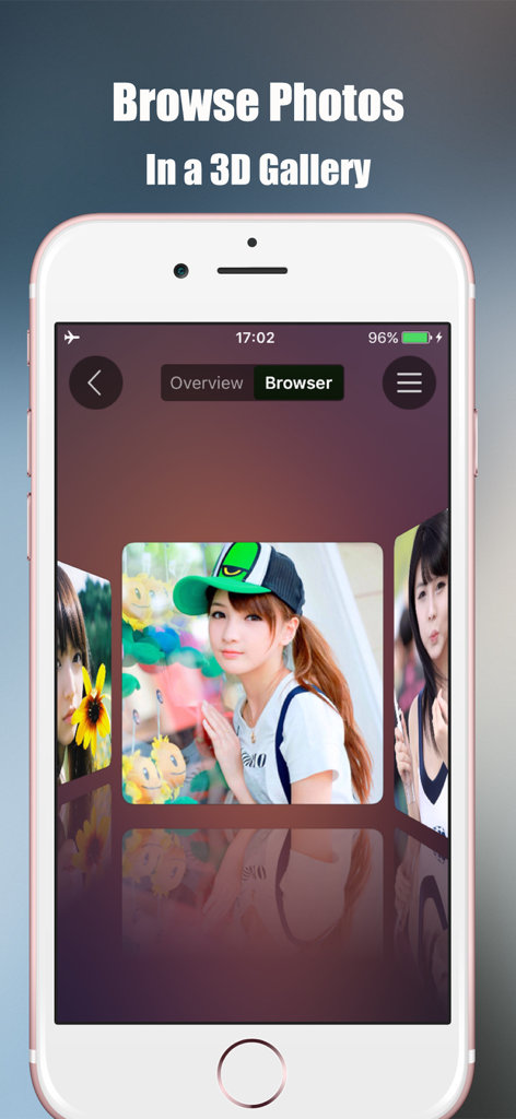 Privault 3D photo gallery browser showing images in a carousel