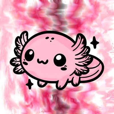 cute easy baby axolotl