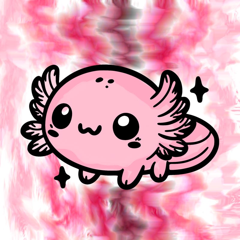 cute easy baby axolotl
