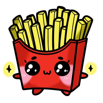 a cute. french fries