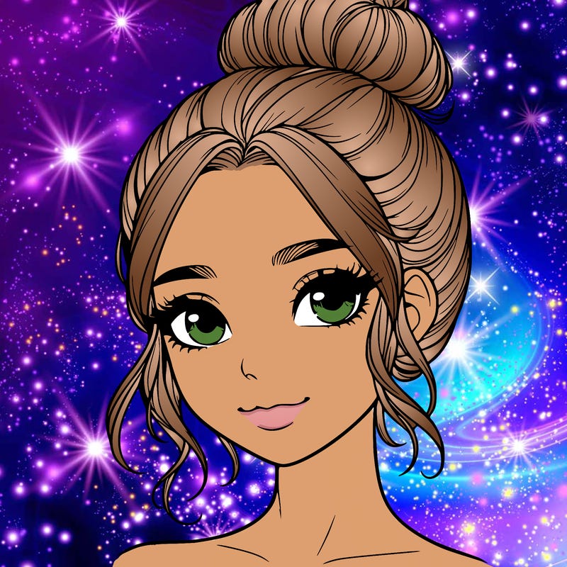 realistic pretty girl with hair in bun