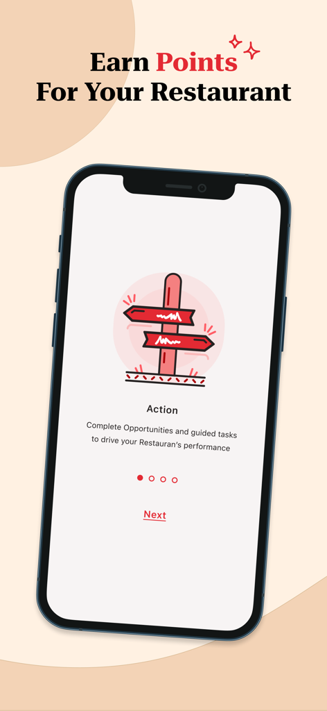 KFC Connect - KFC Connect app onboarding screen explaining how to earn points for completing restaurant tasks