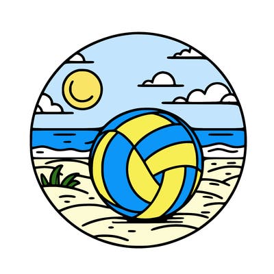 volleyball on a beach