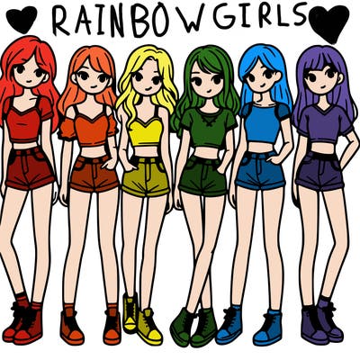 a group of girls wearing crop tops and shorts