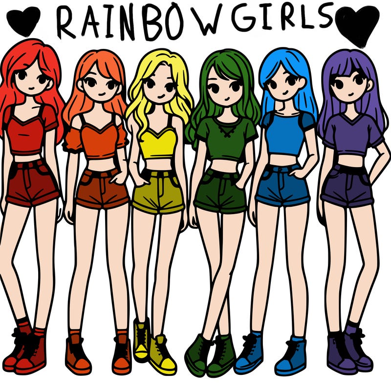 a group of girls wearing crop tops and shorts