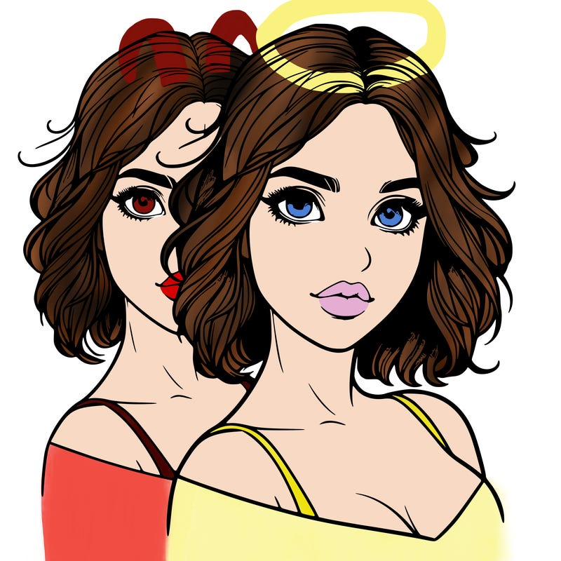 split realistic girl