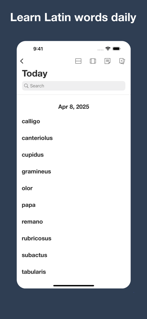 Latin Dictionary Lewis & Short - Daily Latin words list feature in the Lewis and Short dictionary app