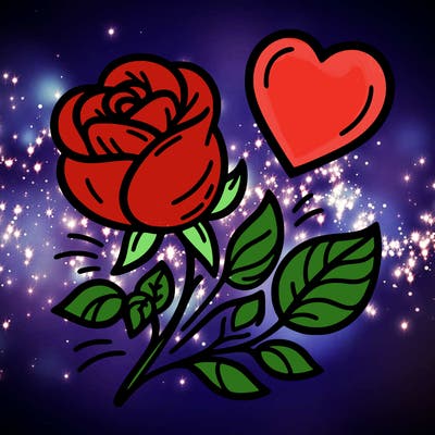 rose and heart
