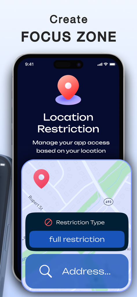 Opal PRO interface showing how to set a location based social media blocker to create a focus zone