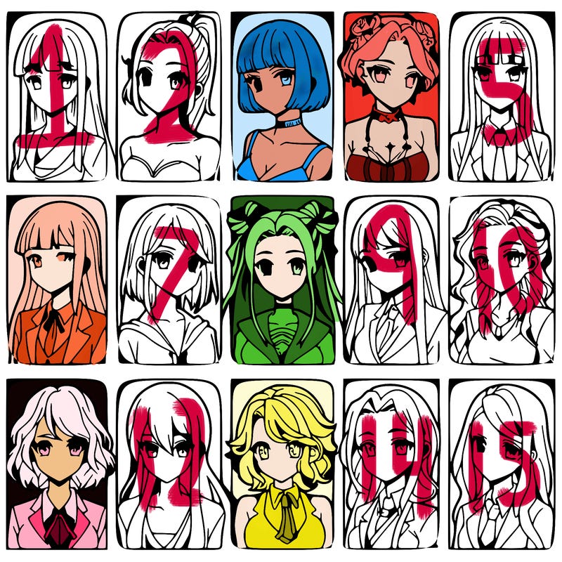 girls that look diffrent anime