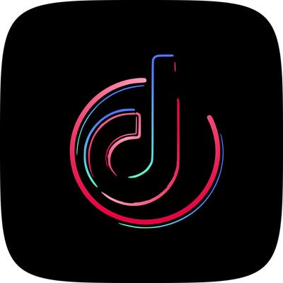 tiktok logo neon