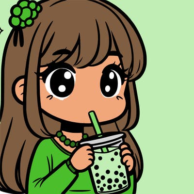 girl drinking boba