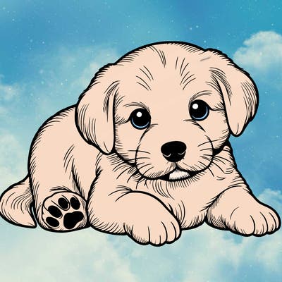 a cute realistic puppy