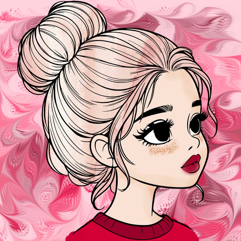 realistic girl with bun