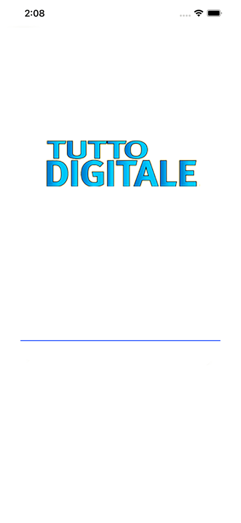 Tutto Digitale AltaDefinizione - Schermata di avvio dell'app Tutto Digitale con logo