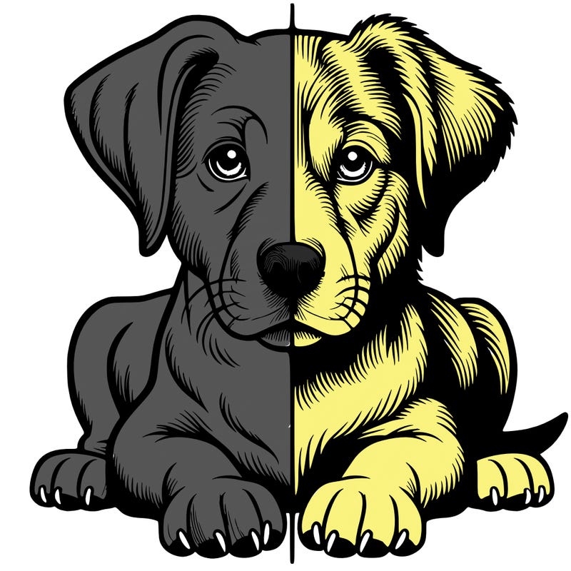 realistic dog split picture