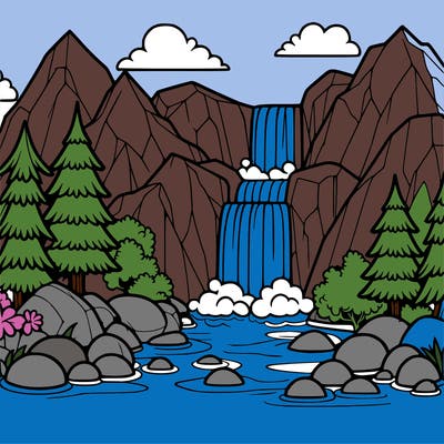 waterfall in mountain