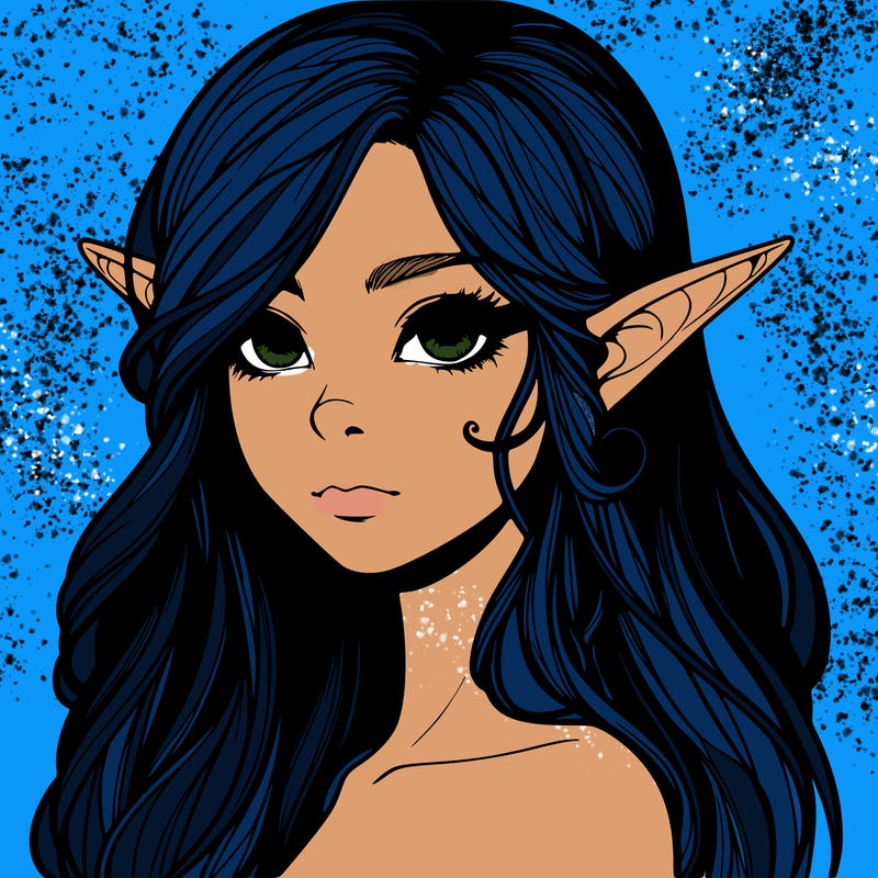 elf girl realistic dark fantasy
