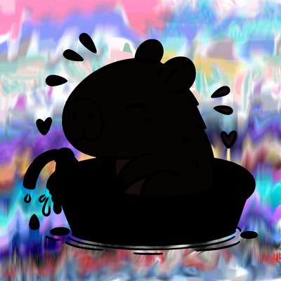 capybara taking a bath