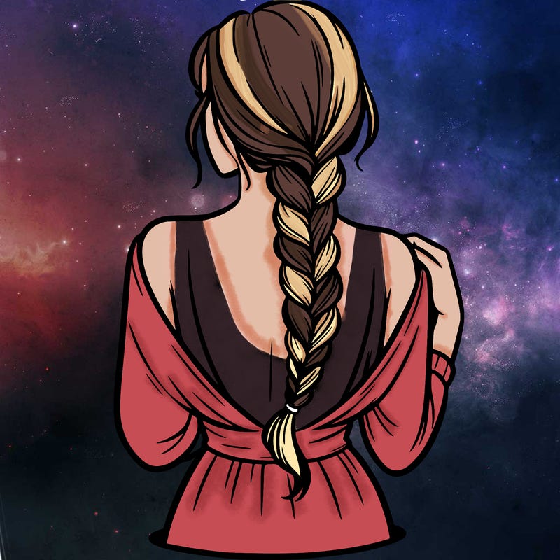 woman turning her back with a braid